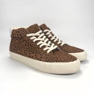 Madewell Women's Sneakers Brown Real Calf Fur Dotted Shoes Size 9